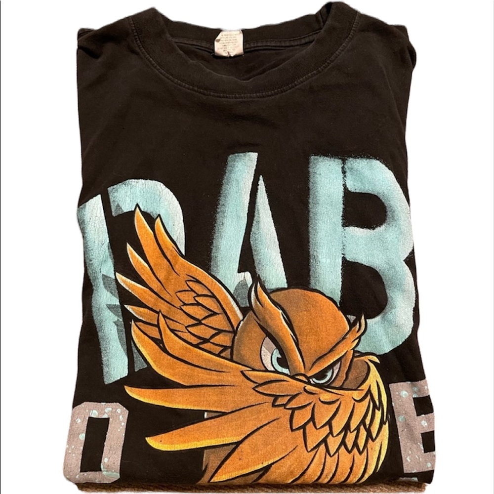 Men’s Owl with Sneakers Black T-shirt, 4XL